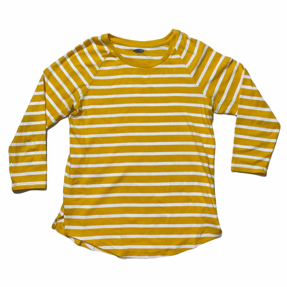 Old Navy Yellow Stripe Long Sleeve Shirt sz S